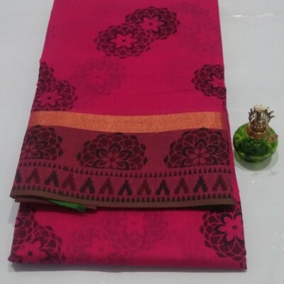 Printed Silk Cotton Saree - with Blouse - SC032