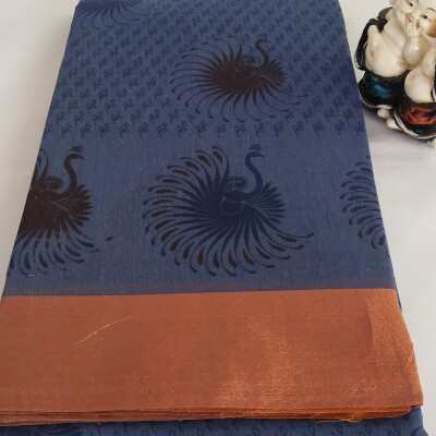 Printed Silk Cotton Saree - with Blouse - PSC011