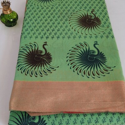 Printed Silk Cotton Saree - with Blouse - PSC014