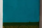 Turquoise Blue Sungudi Cotton Saree featuring Deep Green Zari Borders and Rich Floral Motifs -SCS0041 Thumbnail Image 1
