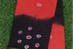 Red Cotton-Saree with Bandhej Accents and Contrast Borders -SCS00151 Thumbnail Image 1
